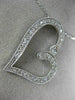 ANTIQUE 1.05CT DIAMOND 14KT WHITE GOLD 3D FILIGREE MILGRAIN HEART PENDANT #17756
