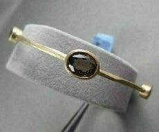 ANTIQUE HAMMER LOOK 9MM 2.7CT SMOKY TOPAZ 14KT YELLOW GOLD BANGLE ONE OF A KIND