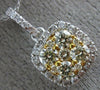 ESTATE .66CT WHITE & FANCY YELLOW DIAMOND 14K TWO TONE GOLD 3D CLUSTER PENDANT