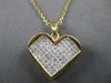 LARGE 2.60CT DIAMOND 14KT YELLOW GOLD 3D PRINCESS INVISIBLE HEART LOVE PENDANT