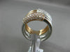 ESTATE LARGE 1.01CT DIAMOND 18K WHITE & ROSE GOLD MULTI ROW RECTANGULAR FUN RING
