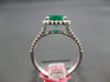 1.66CT DIAMOND & AAA EMERALD 18KT WHITE GOLD 3D CUSHION & ROUND ENGAGEMENT RING