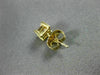 ESTATE .70CT PRINCESS CUT DIAMOND 14K YELLOW GOLD 3D SQUARE STUD EARRINGS #14261