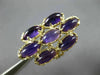 ANTIQUE LARGE 10CT DIAMOND & AAA AMETHYST 14K YELLOW GOLD MULTI OVAL RING #26404