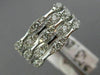 ESTATE LARGE 1.0CT DIAMOND 14KT WHITE GOLD 3D MULTI ROW WEDDING ANNIVERSARY RING