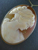ESTATE EXTRA LARGE 14KT YELLOW GOLD HANDCRAFTED LADY CAMEO PENDANT BROOCH #21871