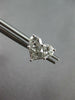 1.48CT DIAMOND 18K WHITE GOLD PRINCESS & MOON CUT INVISIBLE HEART STUD EARRINGS