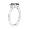 2.16CT DIAMOND & AAA PINK SAPPHIRE PLATINUM EMERALD CUT 3 STONE ENGAGEMENT RING