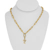 .21CT DIAMOND & AAA SAPPHIRE 14KT YELLOW GOLD 3D ROUND SNAKE LARIAT FUN NECKLACE
