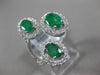 ESTATE 2.93CT DIAMOND & AAA EMERALD 14KT WHITE GOLD 3D OVAL 3 STONE TENSION RING