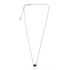1.23CT DIAMOND & AAA PINK SAPPHIRE 14KT WHITE GOLD OVAL SOLITAIRE LOVE NECKLACE