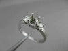 ESTATE .25CT DIAMOND 14KT WHITE GOLD 3 STONE SEMI MOUNT ENGAGEMENT RING #18591
