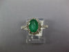1.41CT DIAMOND & AAA EMERALD 14KT WHITE GOLD OVAL & ROUND FLOWER ENGAGEMENT RING