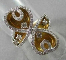 ANTIQUE WIDE 1.09CT DOUBLE HEART DIAMOND 14KT WHITE & YELLOW GOLD RING