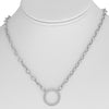 1.0CT DIAMOND 14KT WHITE GOLD 3D CLASSIC CIRCLE OF LIFE OPEN OVAL LOVE NECKLACE