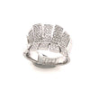 ESTATE .61CT DIAMOND 18KT WHITE GOLD 3D V SHAPE RECTANGULAR FUN RING