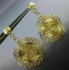 ESTATE LARGE 14KT YELLOW GOLD 3D FLOWER FILIGREE LOVE HANGING EARRINGS #21557