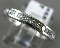 ESTATE .75CT PRINCESS CUT DIAMOND 18K WHITE GOLD CLASSIC ANNIVERSARY RING #18465