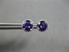 2.21CT DIAMOND & AAA AMETHYST 14K WHITE GOLD 3D ROUND CLASSIC HALO STUD EARRINGS