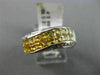ESTATE 2.72CT DIAMOND YELLOW SAPPHIRE 14K WHITE GOLD GRADUATING CRISS CROSS RING
