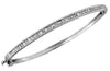 1.0CT DIAMOND 14K WHITE GOLD ROUND & BAGUETTE SEMI ETERNITY CUFF BANGLE BRACELET