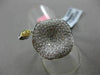 ESTATE LARGE 1.65CT DIAMOND 18K WHITE & YELLOW GOLD HANDCRAFTED FLOWER LEAF RING
