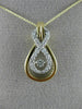 .20CT DIAMOND 14KT 2 TONE GOLD ROUND SOLITAIRE INFINITY DANCING DIAMOND PENDANT