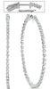 LARGE 2.25CT DIAMOND 14KT WHITE GOLD 3D CLASSIC INSIDE OUT HOOP HANGING EARRINGS