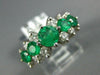 ESTATE 2.08CT DIAMOND & AAA EMERALD 14K WHITE GOLD PYRAMID ANNIVERSARY RING #828
