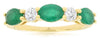 1.74CT DIAMOND & AAA EMERALD 14KT YELLOW GOLD MARQUISE & ROUND SHARED PRONG RING