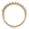 ESTATE WIDE .80CT WHITE & FANCY YELLOW DIAMOND 14K 2 TONE GOLD ANNIVERSARY RING