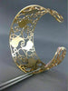 ESTATE LARGE .70CT DIAMOND 14KT ROSE GOLD MOTHER OF PEARL FLOWER BANGLE BRACELET
