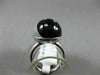 ESTATE WIDE 1.03CT DIAMOND & ONYX 14K WHITE GOLD 3D ROUND MOON & STAR LOVE RING