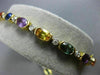 ESTATE 13.19CT DIAMOND & MULTI COLOR SAPPHIRE 18KT 2 TONE GOLD TENNIS BRACELET