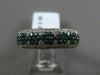 ESTATE WIDE 1.72CT WHITE BLUE DIAMOND 14K WHITE GOLD 3D FLOWER PAVE WEDDING RING