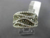 WIDE .82CT WHITE & CHOCOLATE FANCY DIAMOND 14KT YELLOW GOLD MULTI ROW WAVE RING