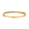 3.06CT DIAMOND & AAA MULTI GEM 14KT YELLOW GOLD PEAR SHAPE & ROUND CUFF BRACELET