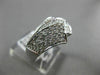 ESTATE WIDE .85CT ROUND DIAMOND 14KT WHITE GOLD 3D PAVE MULTI ROW FUN LOVE RING