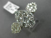 ESTATE LARGE 3.15CT DIAMOND 18KT WHITE GOLD 3D PAVE PEAR SHAPE CLUSTER FUN RING