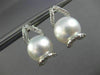 ESTATE LARGE .4CT DIAMOND & AAA SOUTH SEA PEARLS 18K WHITE GOLD HANGING EARRINGS