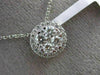 ESTATE .54CT DIAMOND 18KT WHITE GOLD 3D CLUSTER ROUND HALO FLOATING PENDANT 9mm