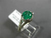 ESTATE 1.39CT DIAMOND & AAA COLOMBIAN EMERALD 14KT WHITE GOLD 3D ENGAGEMENT RING