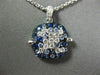 LARGE 1.68CT DIAMOND & AAA SAPPHIRE 18KT WHITE & BLACK GOLD SQUARE PAVE PENDANT