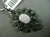 ESTATE LARGE 1.33CT DIAMOND 14KT WHITE GOLD ELONGATED FLOWER FLOATING PENDANT