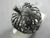 ESTATE MASSIVE 2.10CT WHITE & BLACK DIAMOND 18K BLACK GOLD FILIGREE PUMPKIN RING