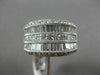 ESTATE WIDE 2.96CT MULTI SHAPE DIAMOND 18KT WHITE GOLD MILGRAIN ANNIVERSARY RING