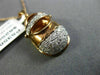 ESTATE LARGE .43CT DIAMOND 14KT ROSE GOLD 3D BABY SHOE PAVE FUN FLOATING PENDANT