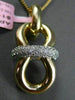 ESTATE LARGE .40CT DIAMOND 14K WHITE & YELLOW GOLD 3D PAVE BOW LOVE KNOT PENDANT
