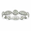 ESTATE 1.07CT DIAMOND 18KT WHITE GOLD 3D ROUND & MARQUISE SHAPE ANNIVERSARY RING