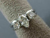 ANTIQUE WIDE .95CT MARQUISE & ROUND DIAMOND 14K WHITE GOLD ENGAGEMENT RING 18478